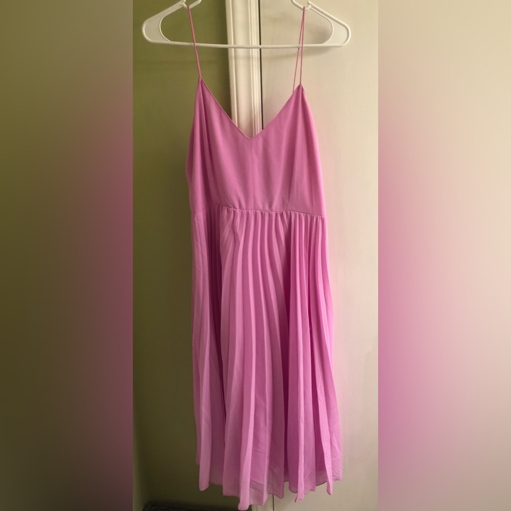 Pleated strappy midi dress from ASOS - S